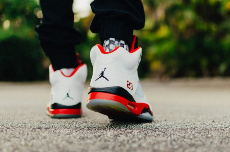 Image of a person walking with air jordans