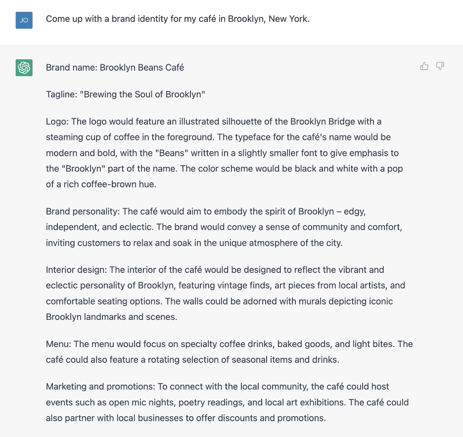 Can ChatGPT create a brand identity